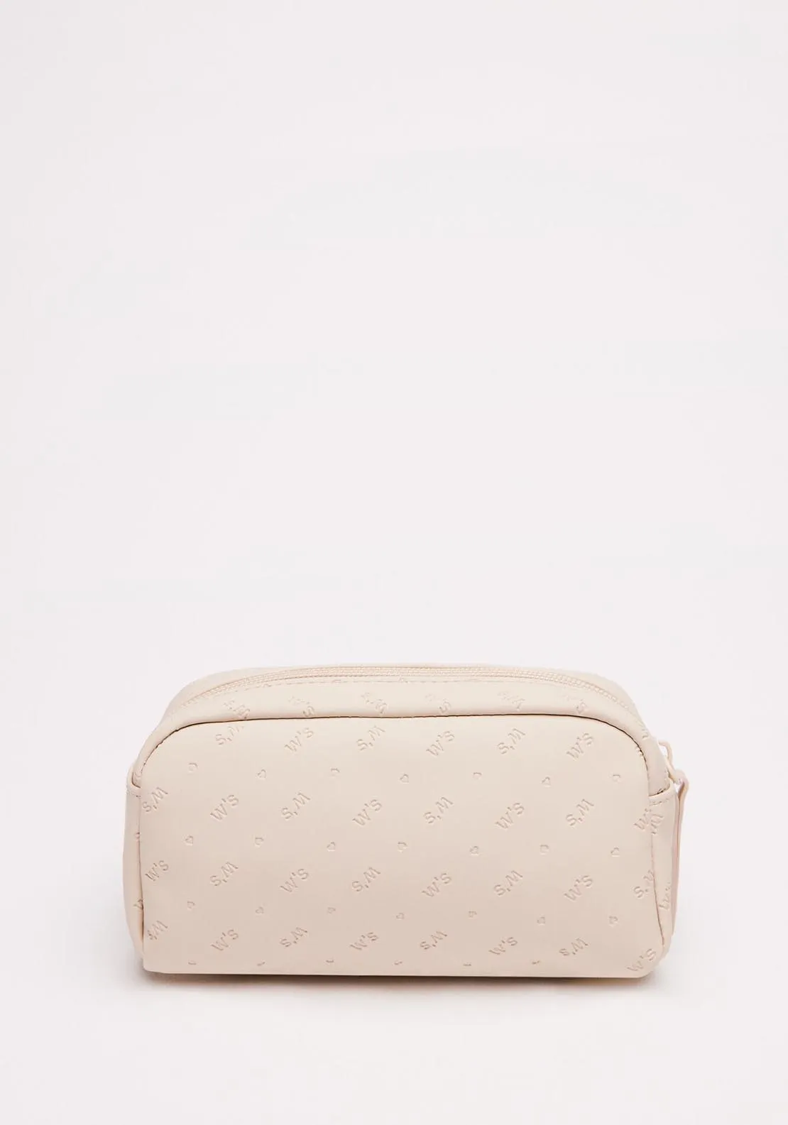 Small vanity Case With Logo - Ivory