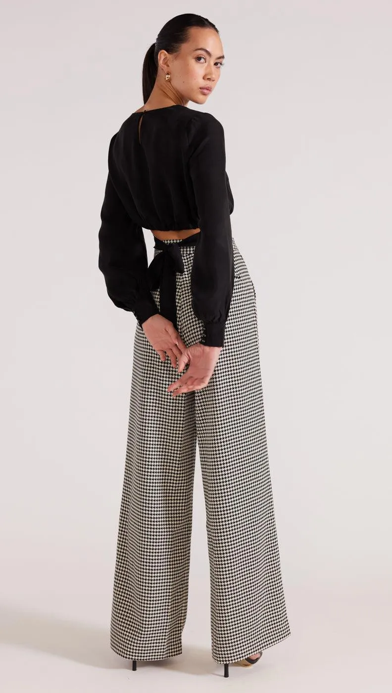 Staple the Label - Camille Wide Leg Pant Houndstooth