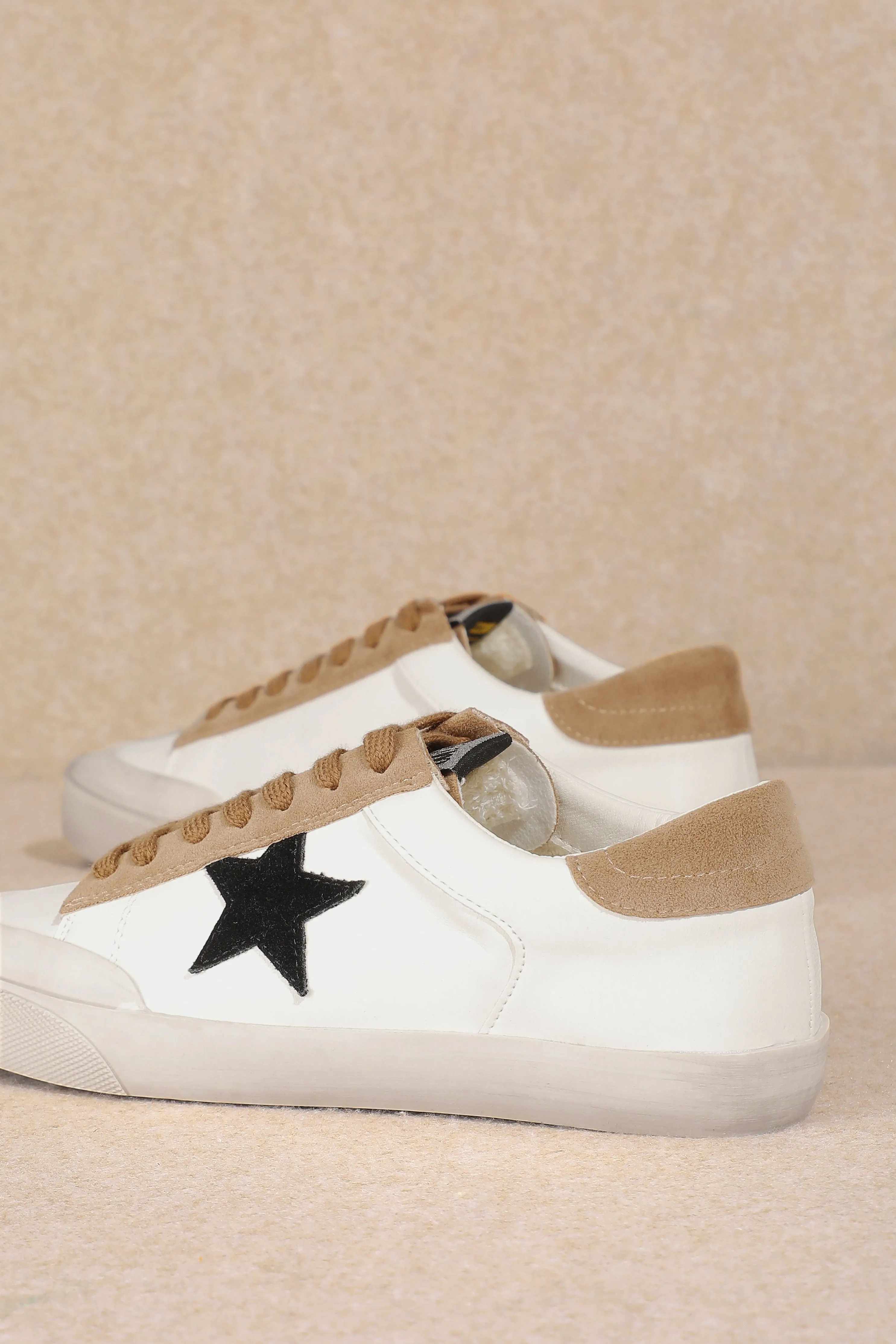 Star Sneakers ~ Taupe/Black