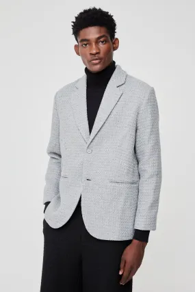 Straight Fit Boucle Single Breasted Blazer