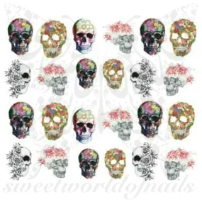 Sugar Skulls Halloween Nail Water Decals