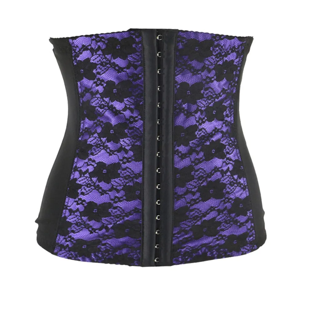 Super Stretch Underbust Lace Floral Corset 3 Hooks Spiral Steel Boned Belt Bustier Breathable Waist Trainer Plus Size XS-6XL