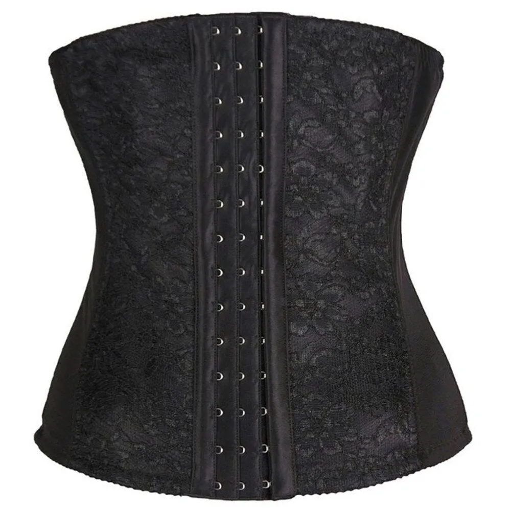 Super Stretch Underbust Lace Floral Corset 3 Hooks Spiral Steel Boned Belt Bustier Breathable Waist Trainer Plus Size XS-6XL