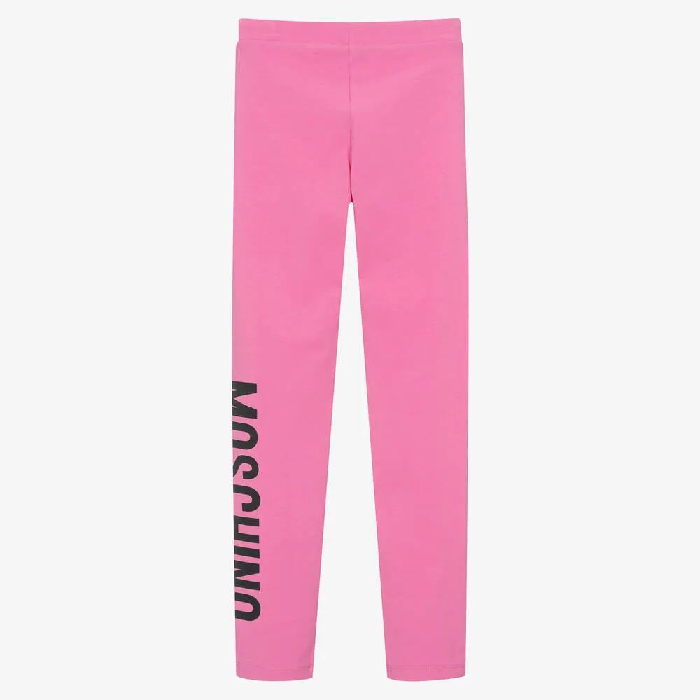 Teen Girls Pink Cotton Leggings