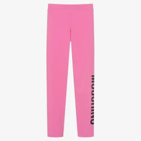 Teen Girls Pink Cotton Leggings