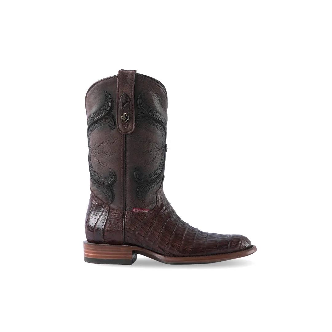 Texas Country Exotic Boot Caiman Belly Cola Tabaco LM81