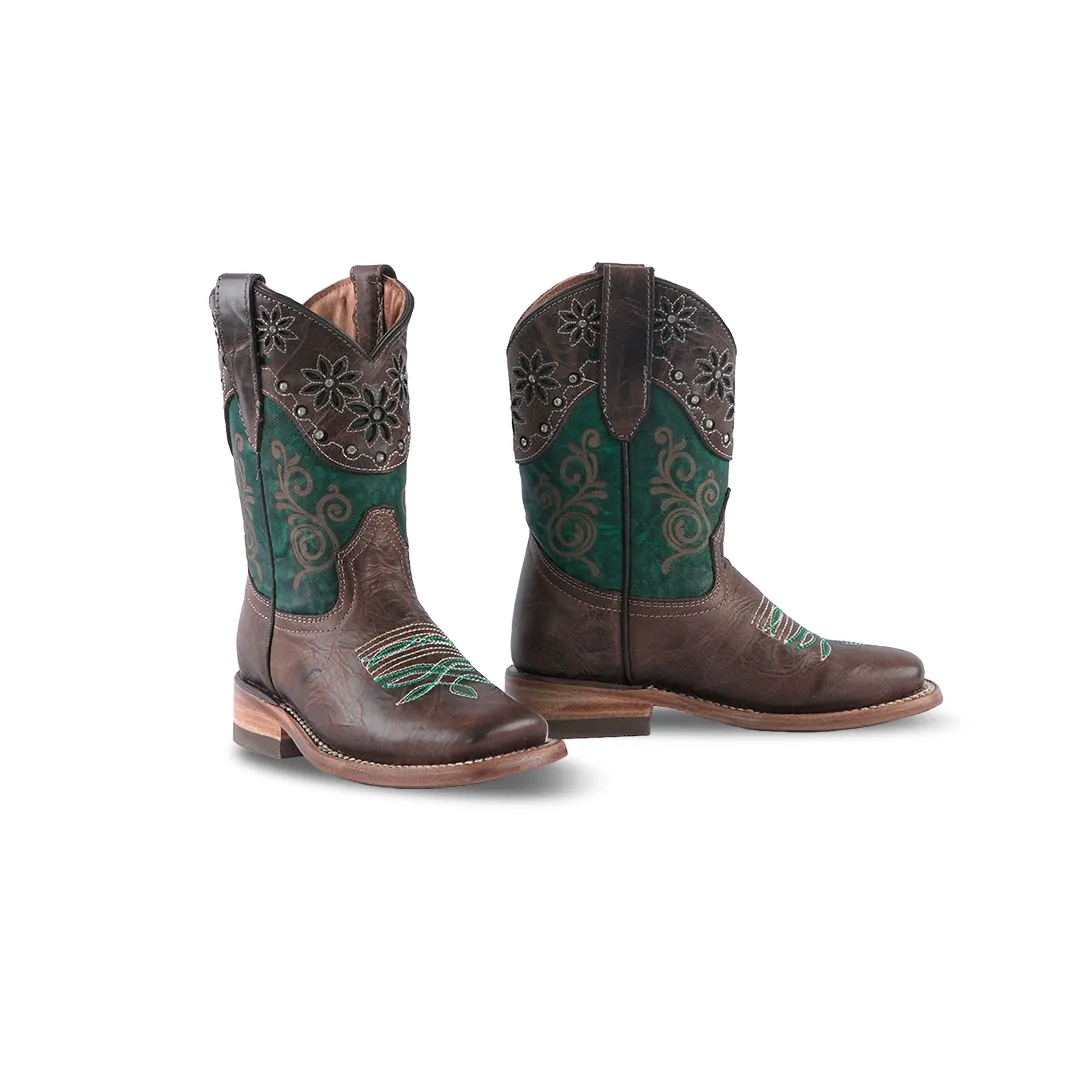 Texas Country Kids Western Boot Cedro Tabaco Grecas