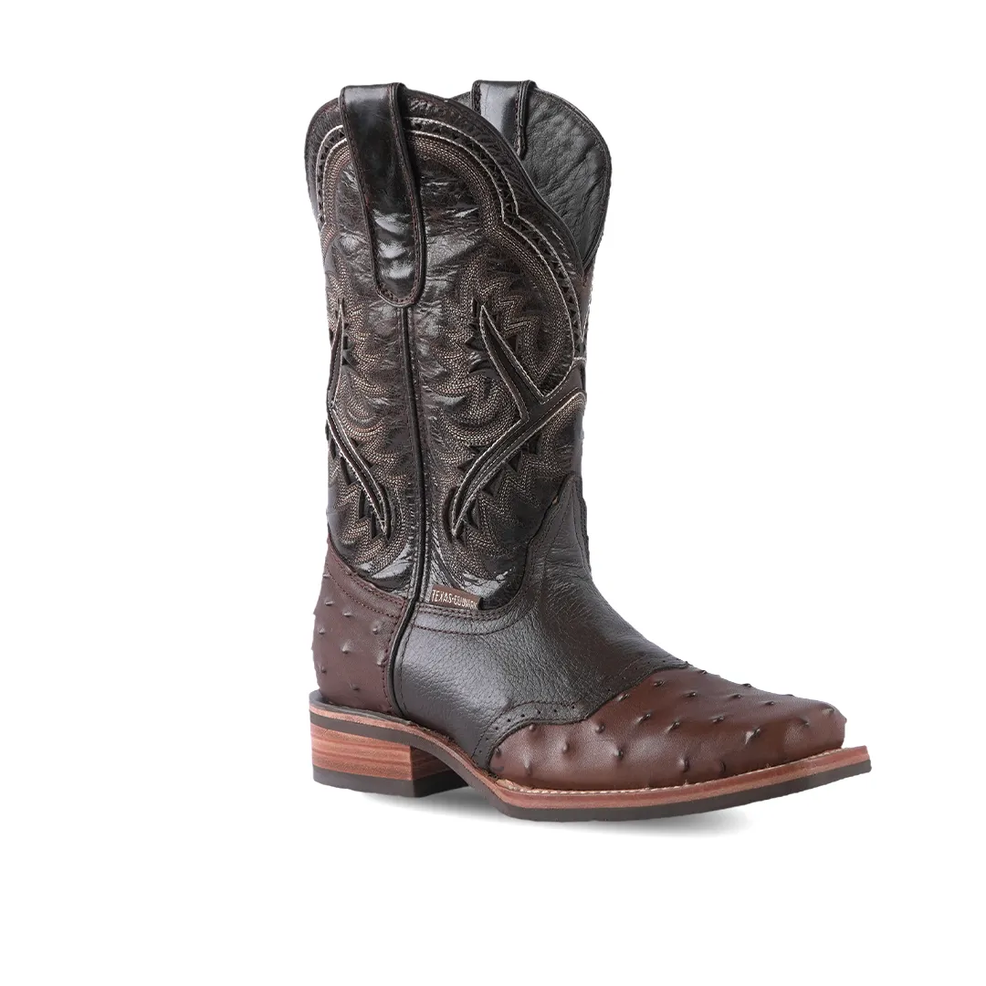 Texas Country Western Boot Barcelona Choco Rodeo Toe E408