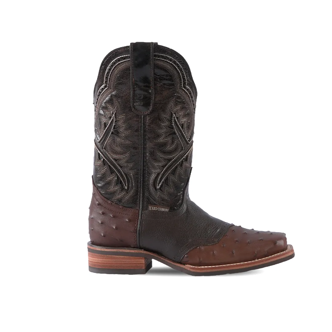 Texas Country Western Boot Barcelona Choco Rodeo Toe E408