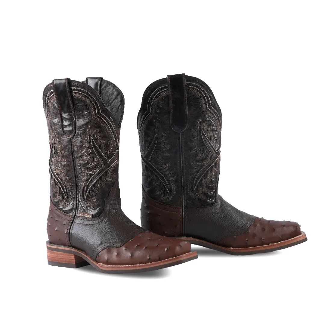 Texas Country Western Boot Barcelona Choco Rodeo Toe E408