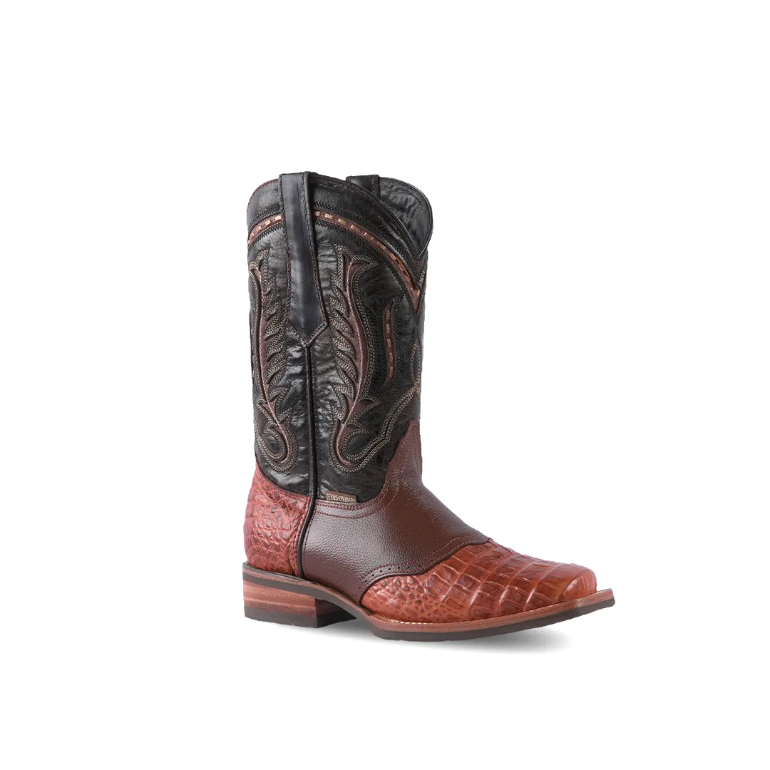 Texas Country Western Boot Belly Barcelona Cognac Rodeo Toe E407