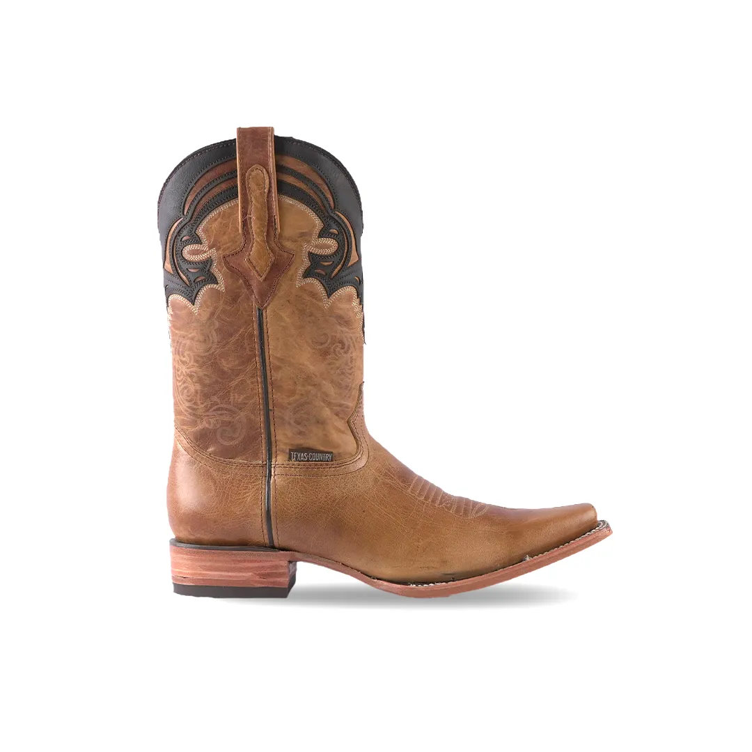 Texas Country Western Boot Savat Miel Versy Cuero E905