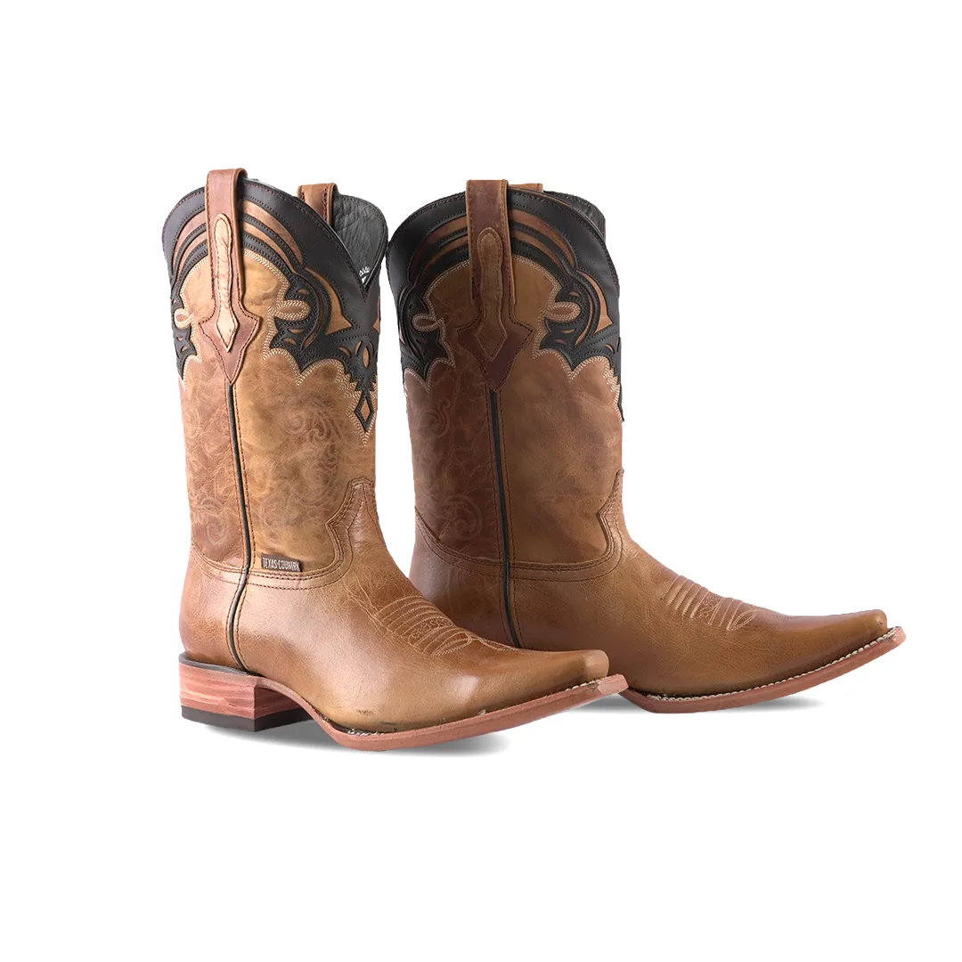 Texas Country Western Boot Savat Miel Versy Cuero E905