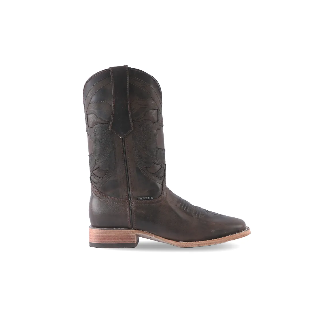 Texas Country Western Boot Senegal Choco Square Toe E691