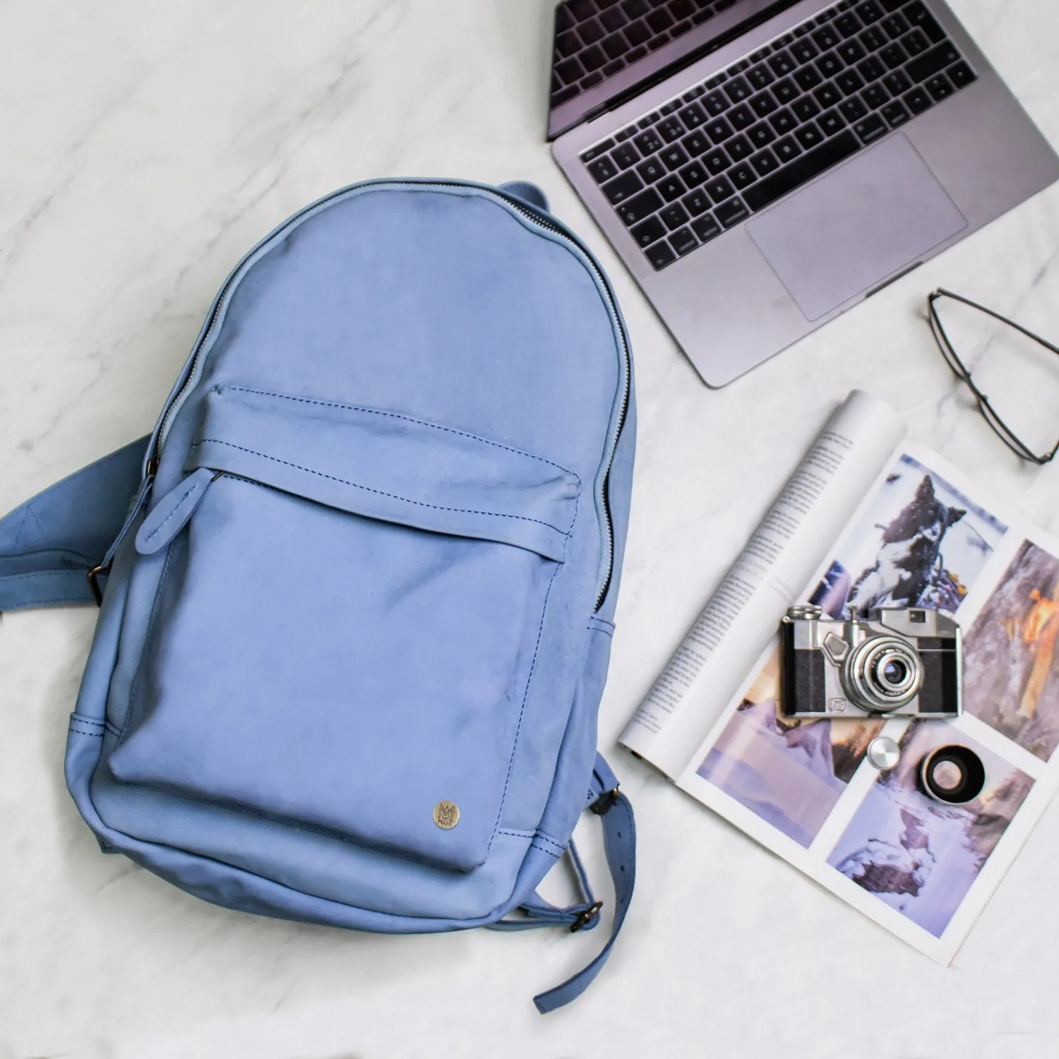 The Classic Backpack - Blue Suede