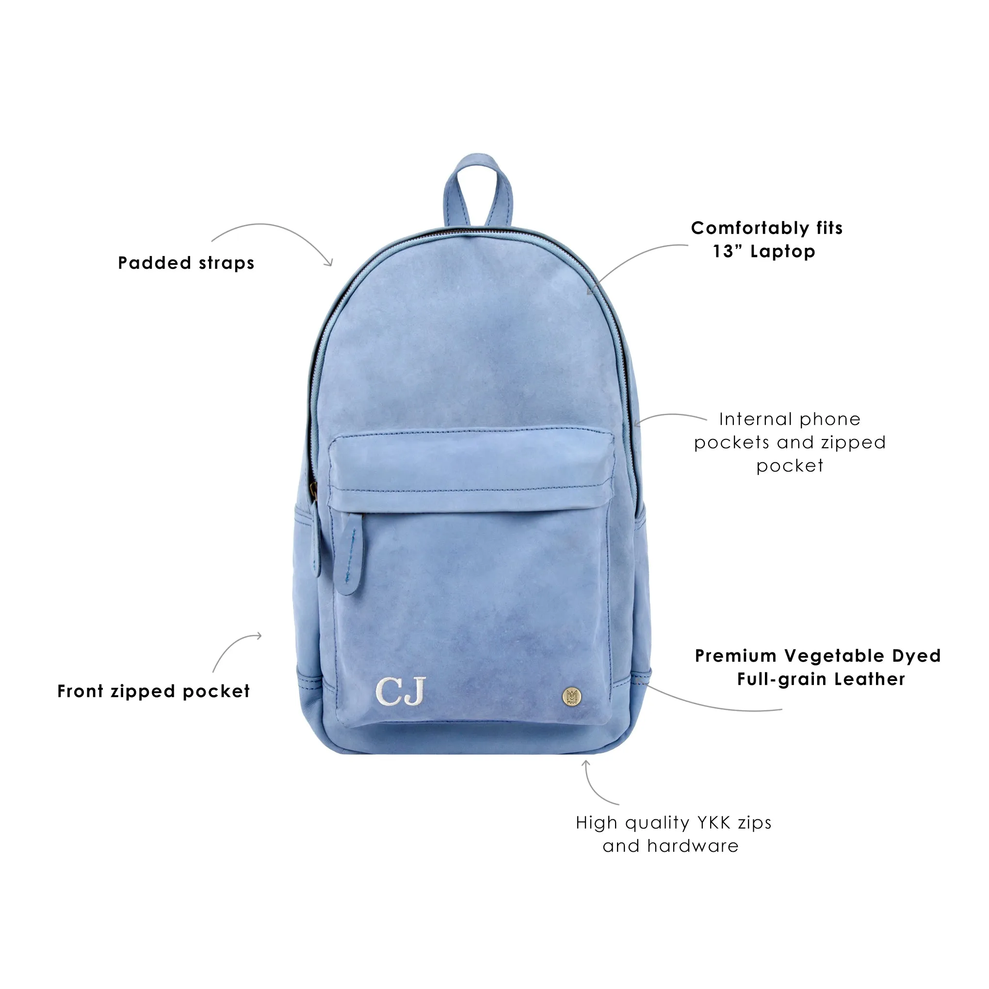 The Classic Backpack - Blue Suede