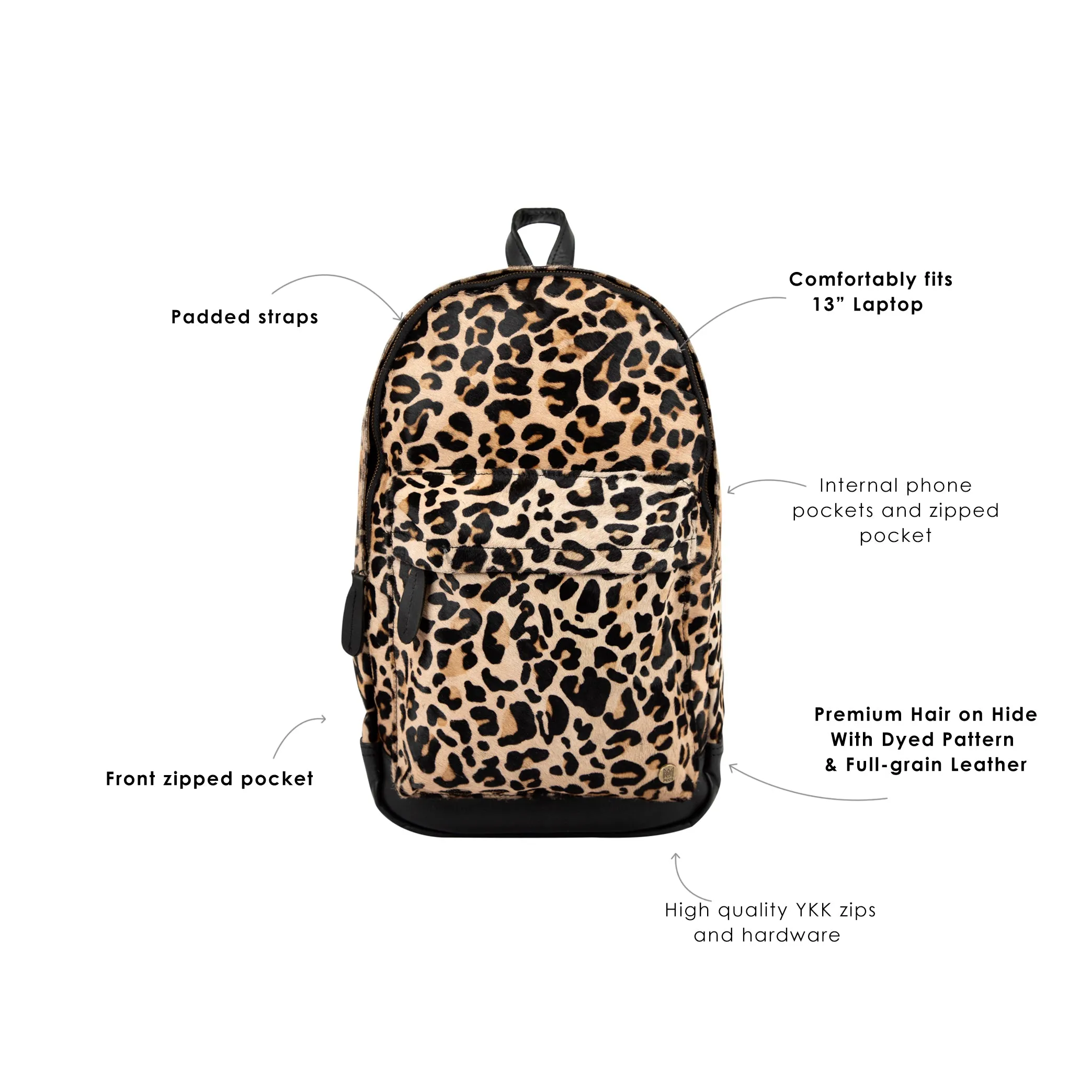 The Classic Cowhide Backpack (Leopard Print)