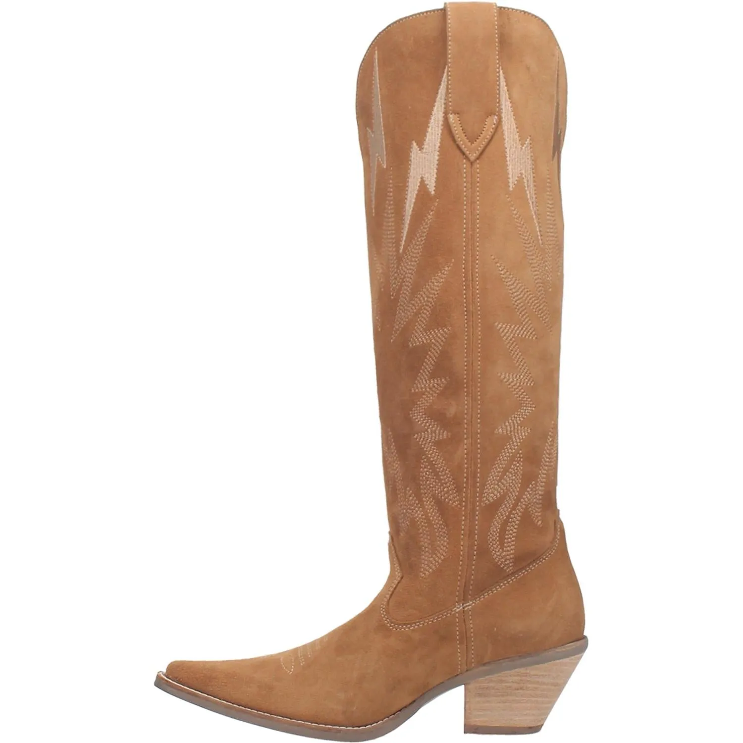 Thunder Road Camel Suede Lightning Bolt Leather Boots (DS)