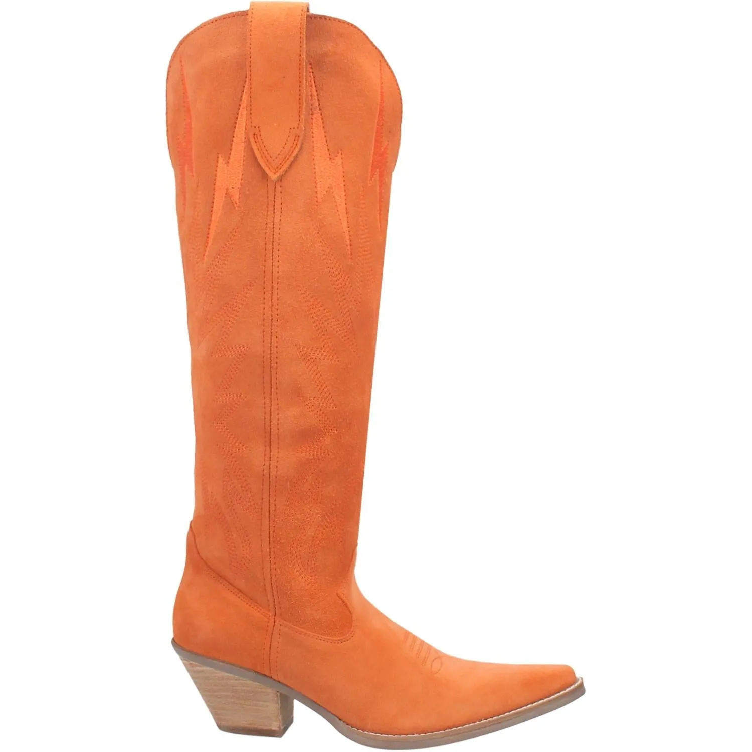 Thunder Road Orange Suede Lightning Bolt Leather Boots (DS)