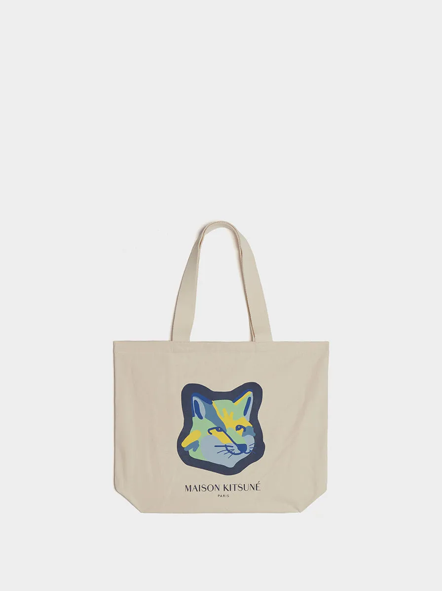 Tote Bag Fox Head, Ecru