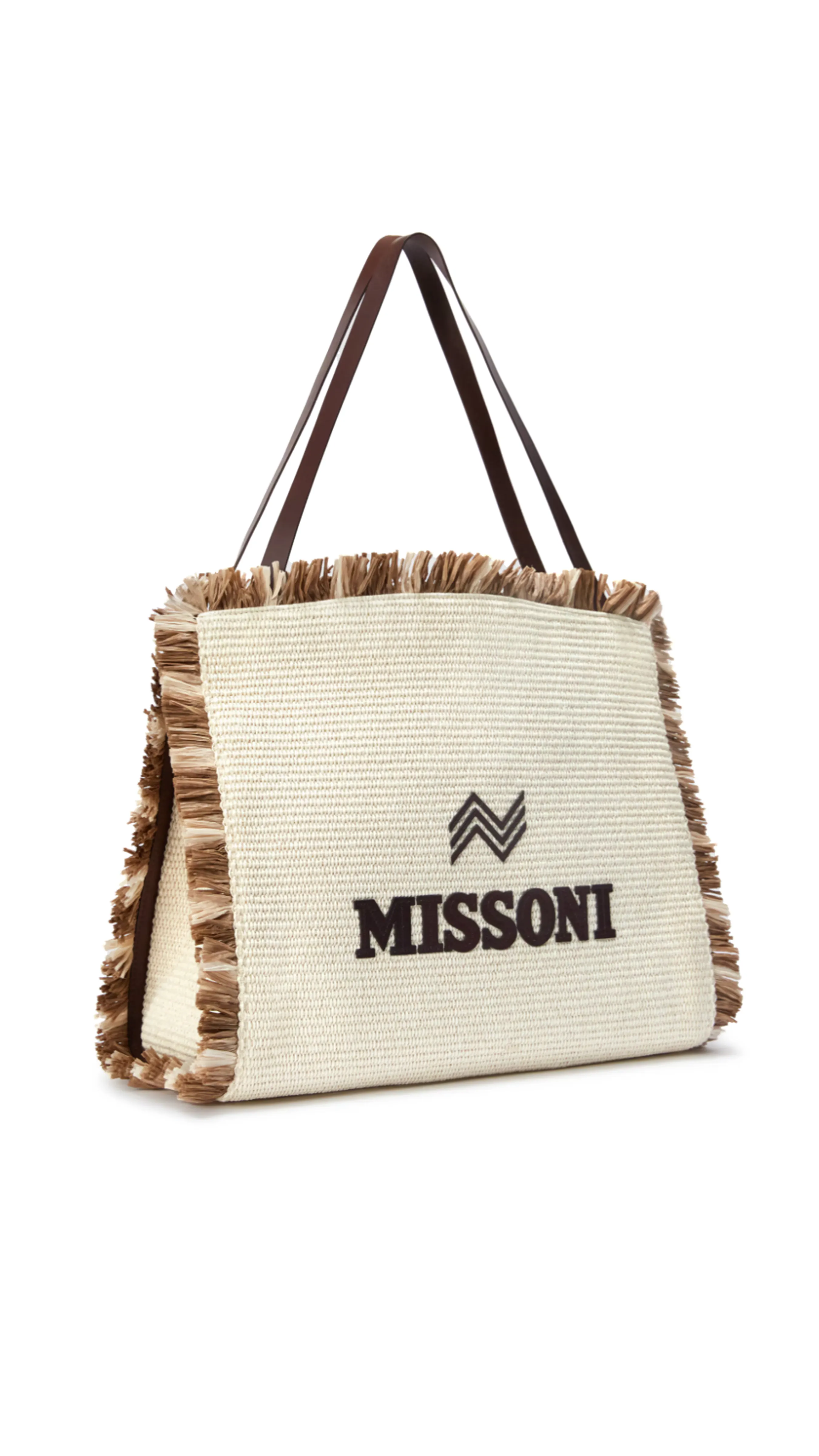 Tote Bag with Fringes - Brown