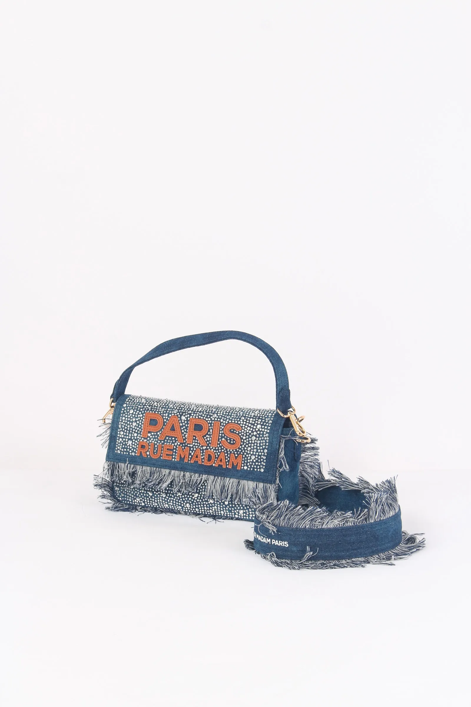 Tracolla Jeans Strass Denim Blue