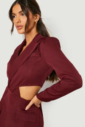 Twist Cut Out Pocket Detail Blazer Dress