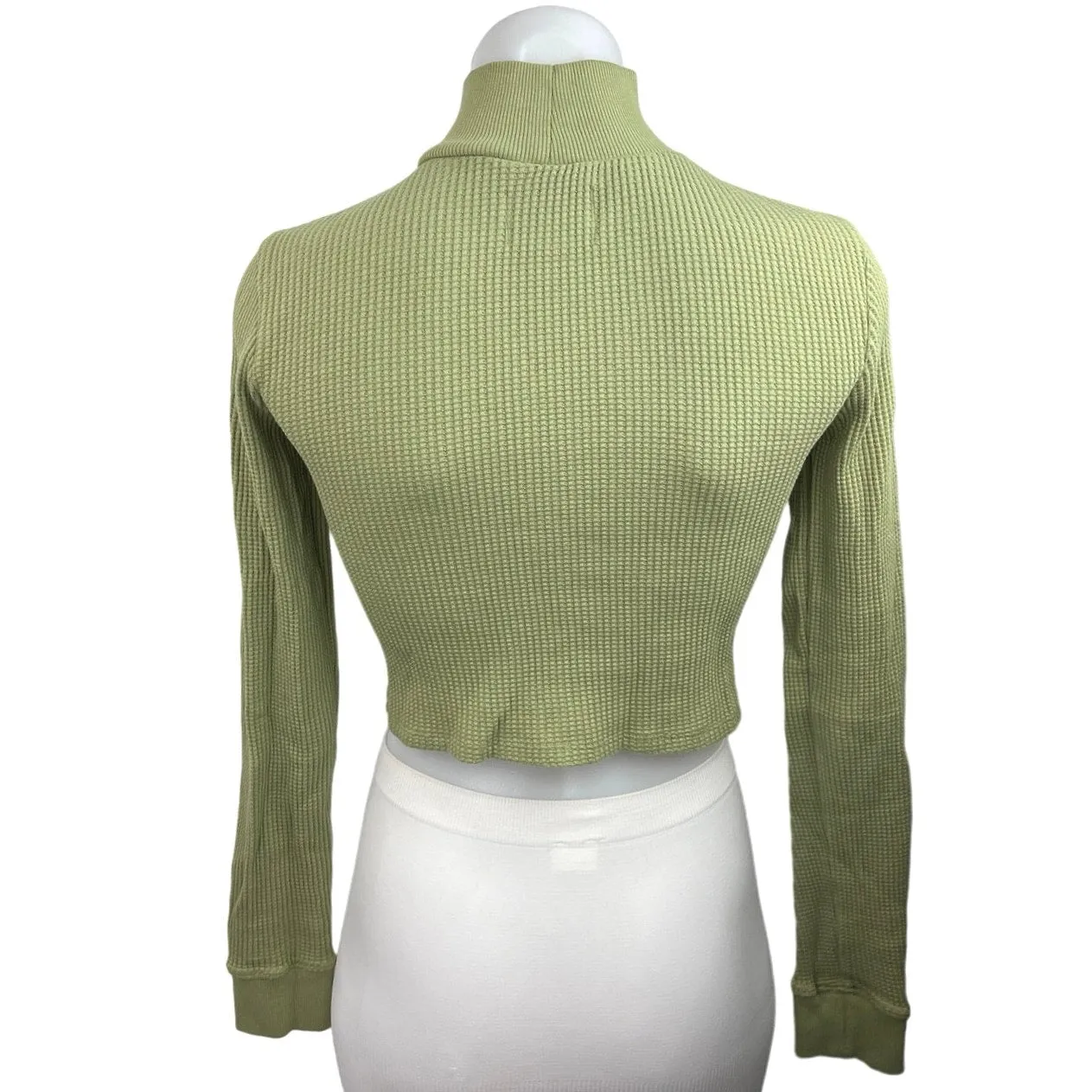 Urban Outfitters BDG Green Knit Turtleneck Long Sleeve Crop Sweater Top Size S