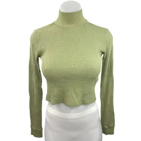 Urban Outfitters BDG Green Knit Turtleneck Long Sleeve Crop Sweater Top Size S