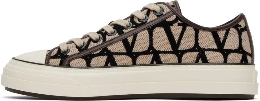 Valentino Garavani Beige & Black Totaloop Sneaker