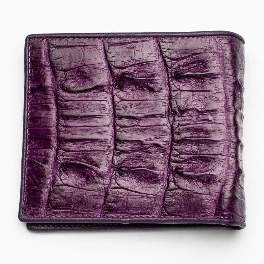 Violet Crocodile Backbone Leather Mens Wallets