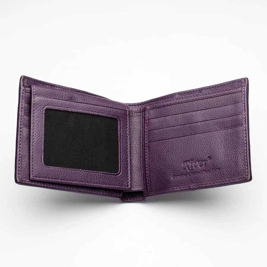 Violet Crocodile Backbone Leather Mens Wallets