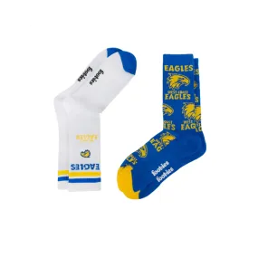 West Coast Eagles Mascot Sneaker Sock 2 Pack