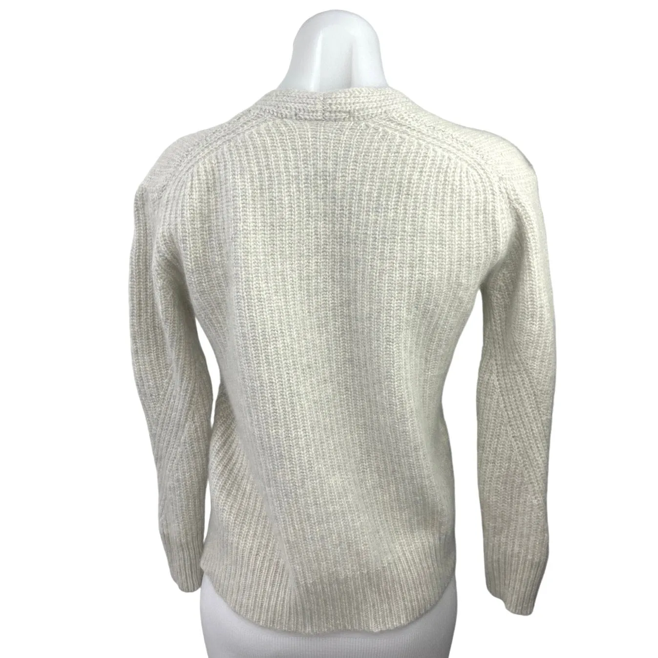 White + Warren 100% Cashmere V Neck Slit Knit Cozy Pullover Sweater Top Size S