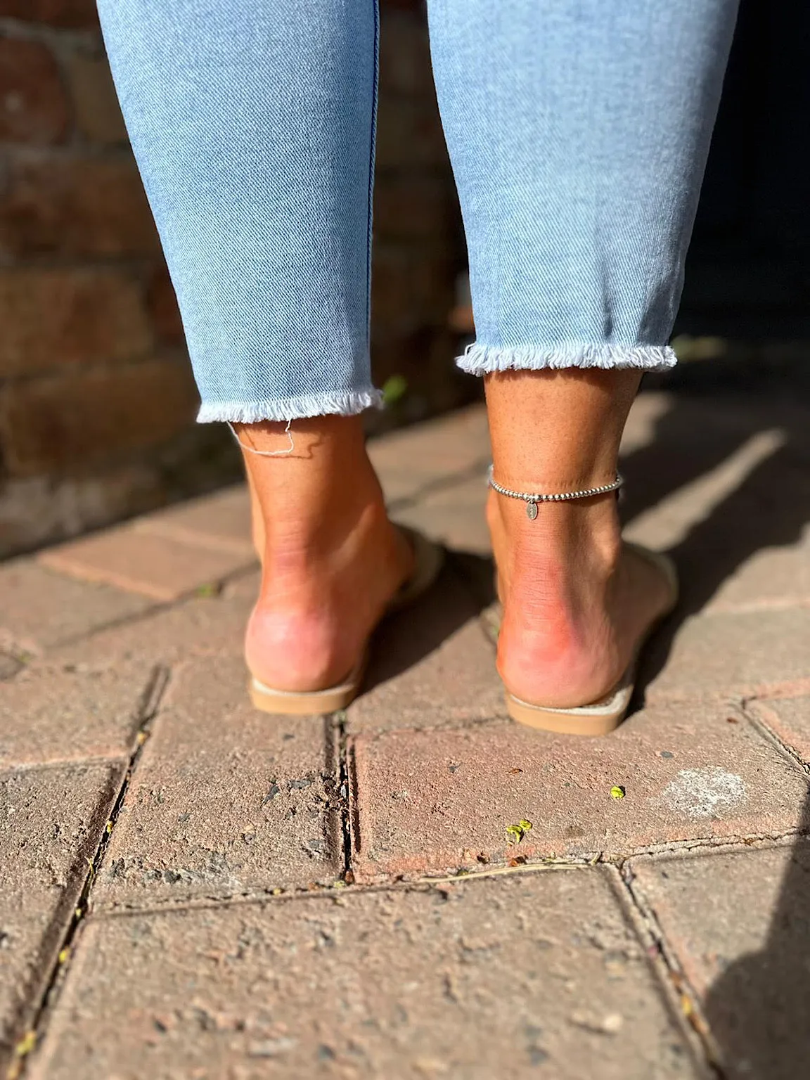 White Embellished Slip Ons