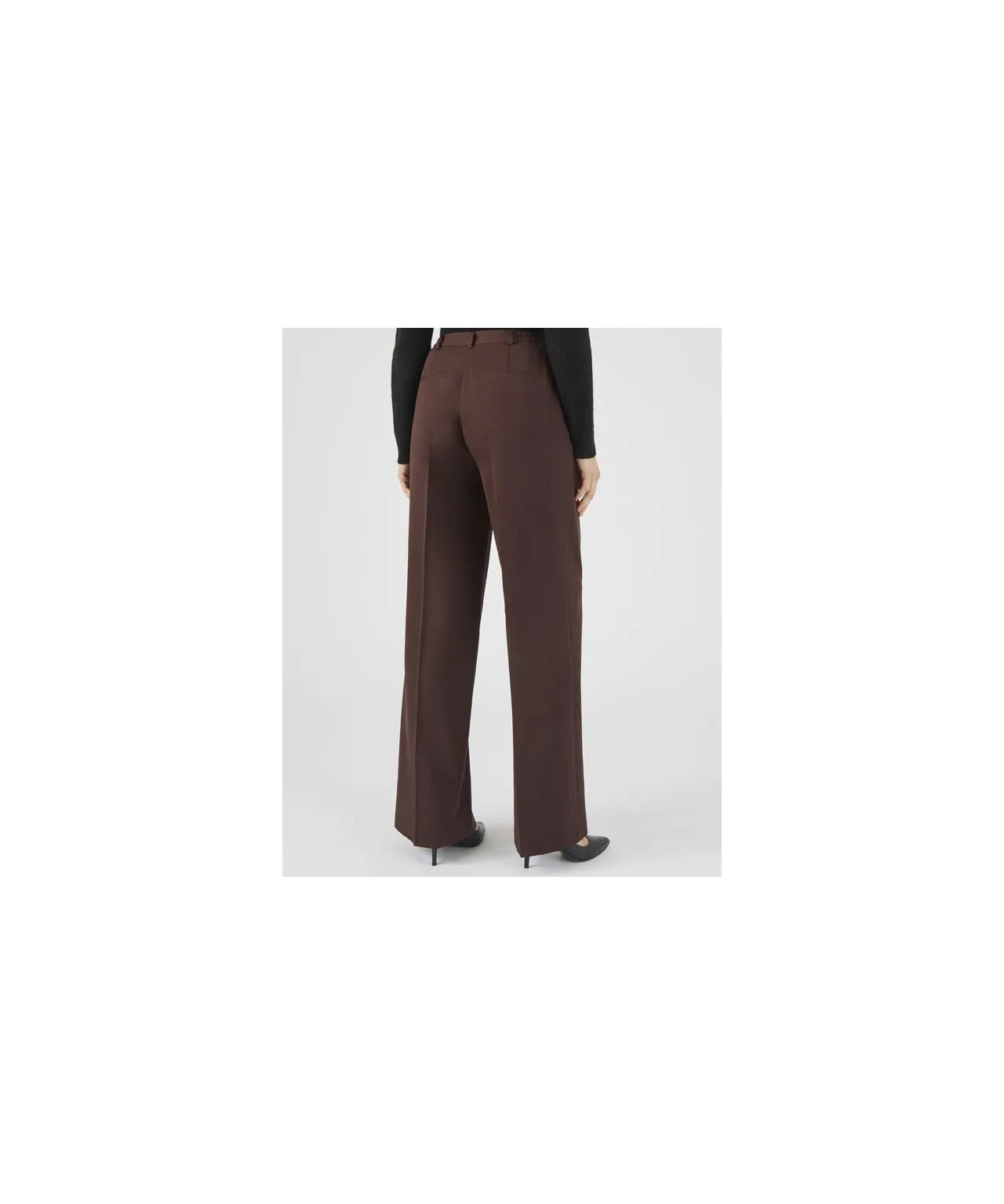 Wide Leg Stretch Waist Trousers