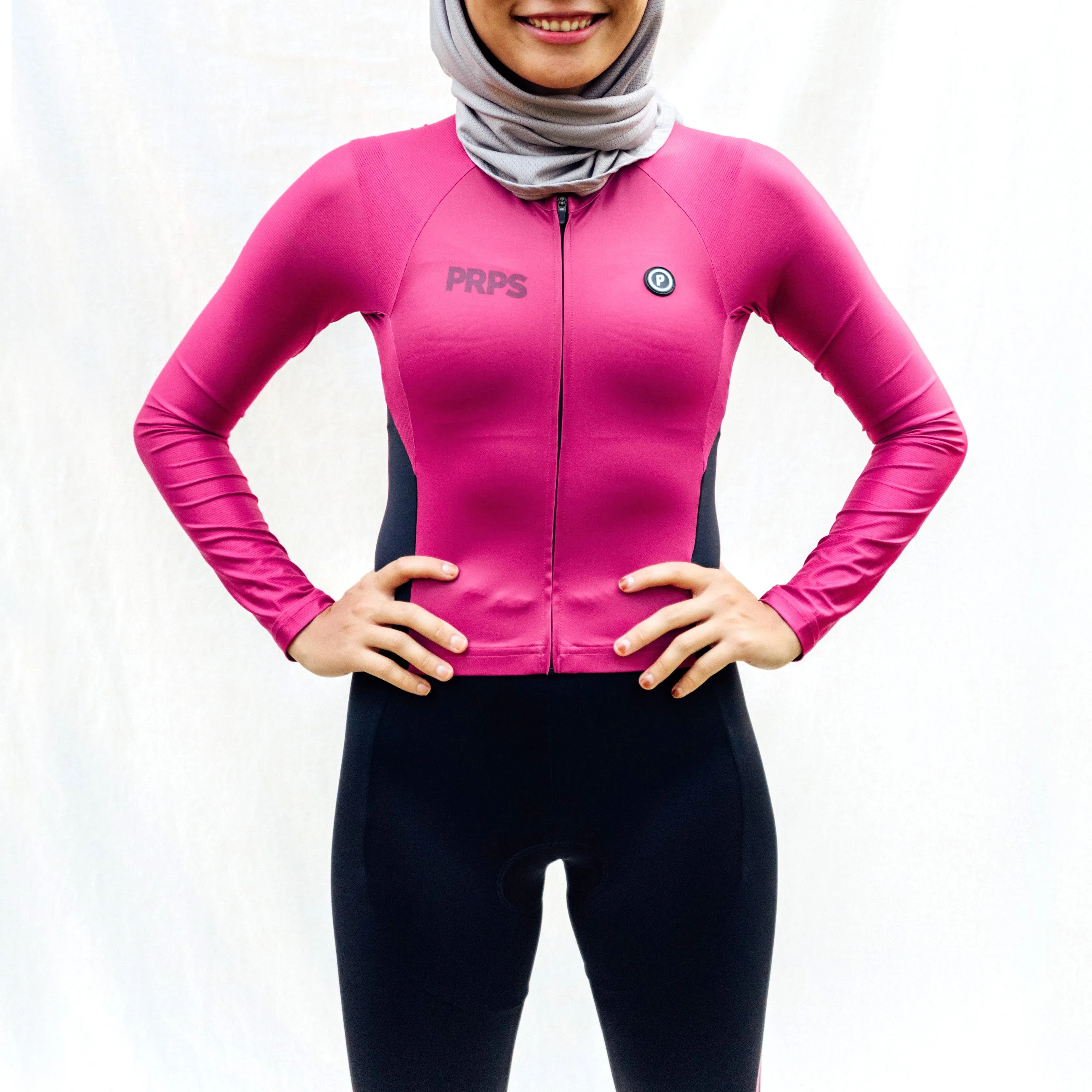 Women Full Length ELITE Tri Suit (Long Sleeve - Amaranth Red)