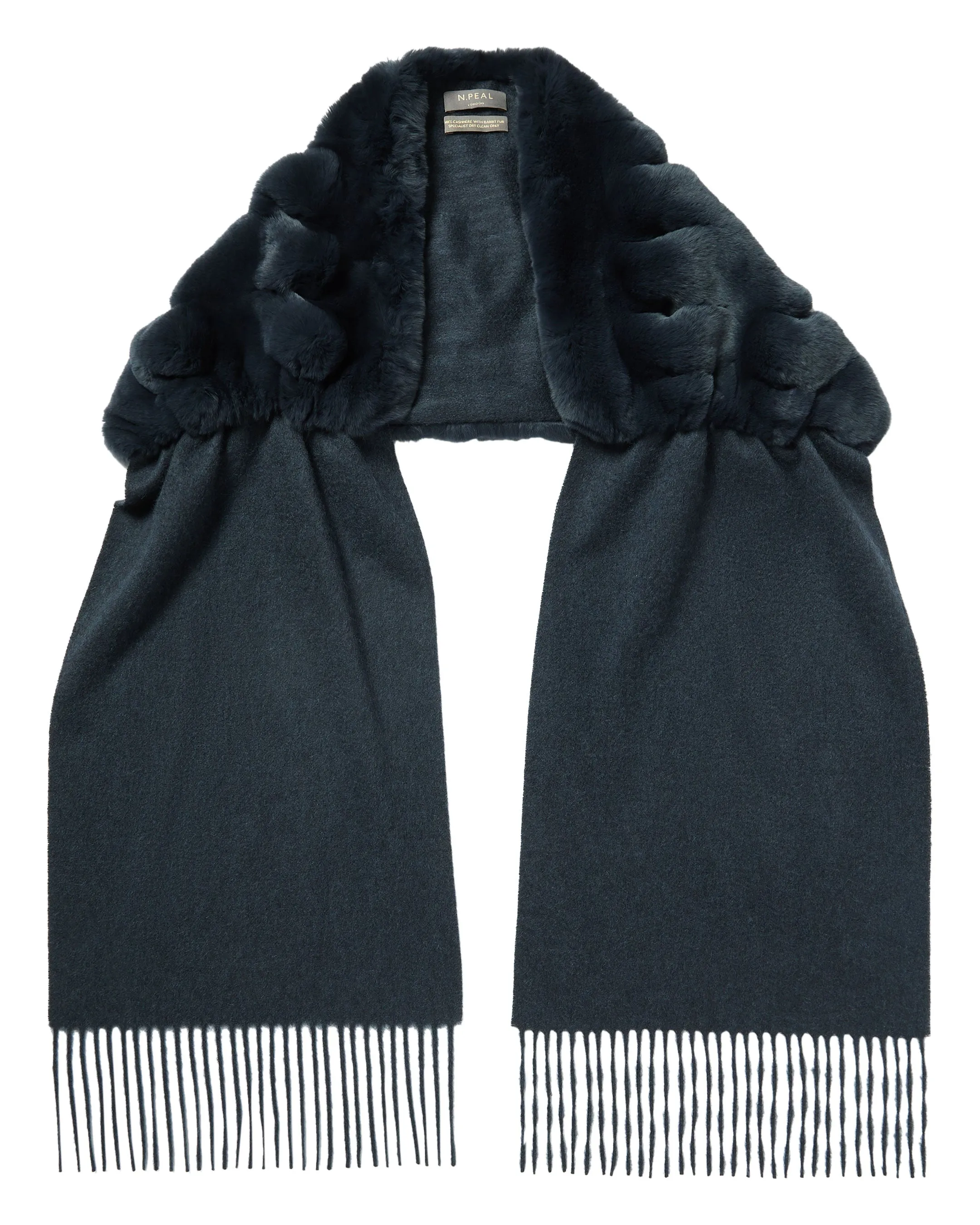 Women's St Moritz Fur Neck Scarf Grigio Blue