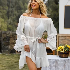 Women's Summer Beach Bathing Suit Tunic Tassel Cover-Up Swimwear