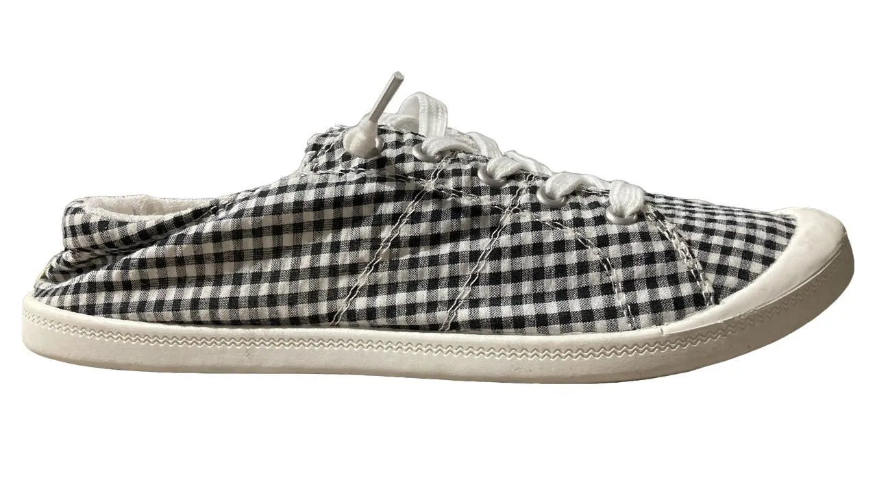 Women's White-Black Check Sneaker