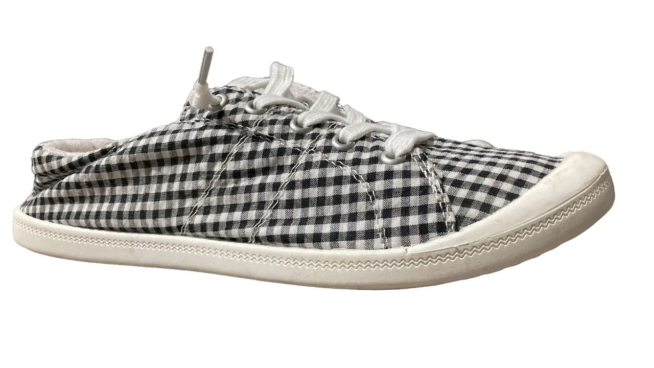 Women's White-Black Check Sneaker