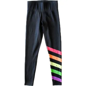 Worthy Threads Adult Leggings, Neon Stripe