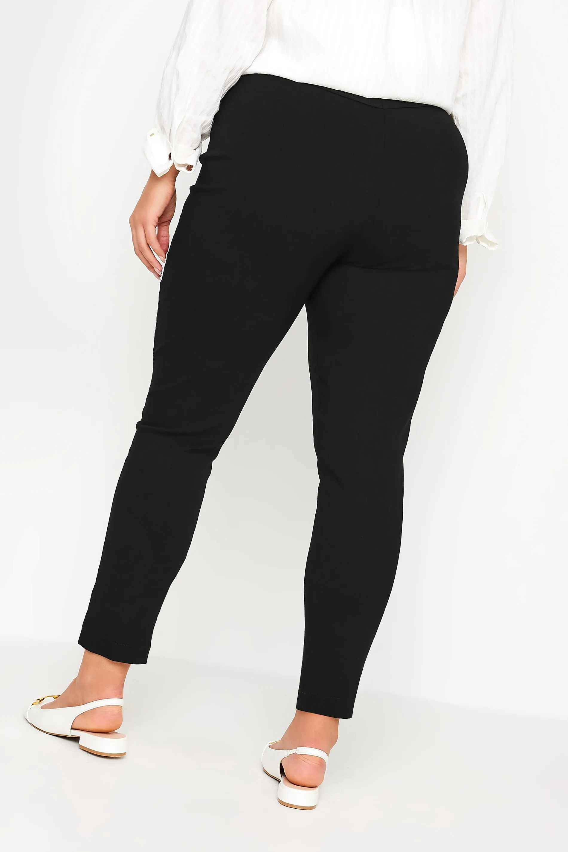 YOURS Curve Black Bengaline Slim Leg Stretch Trousers