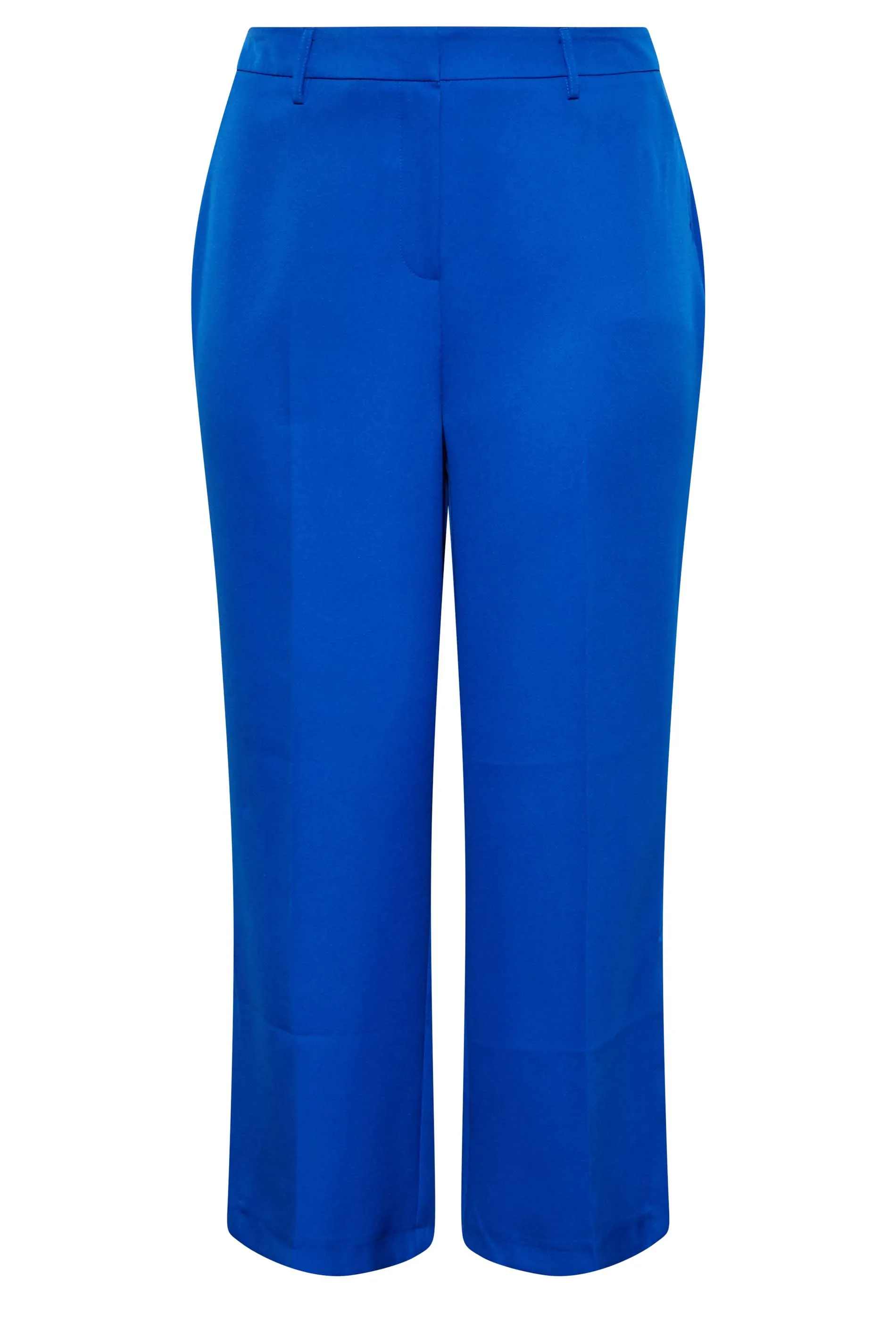 YOURS Curve Cobalt Blue Split Hem Flared Trousers