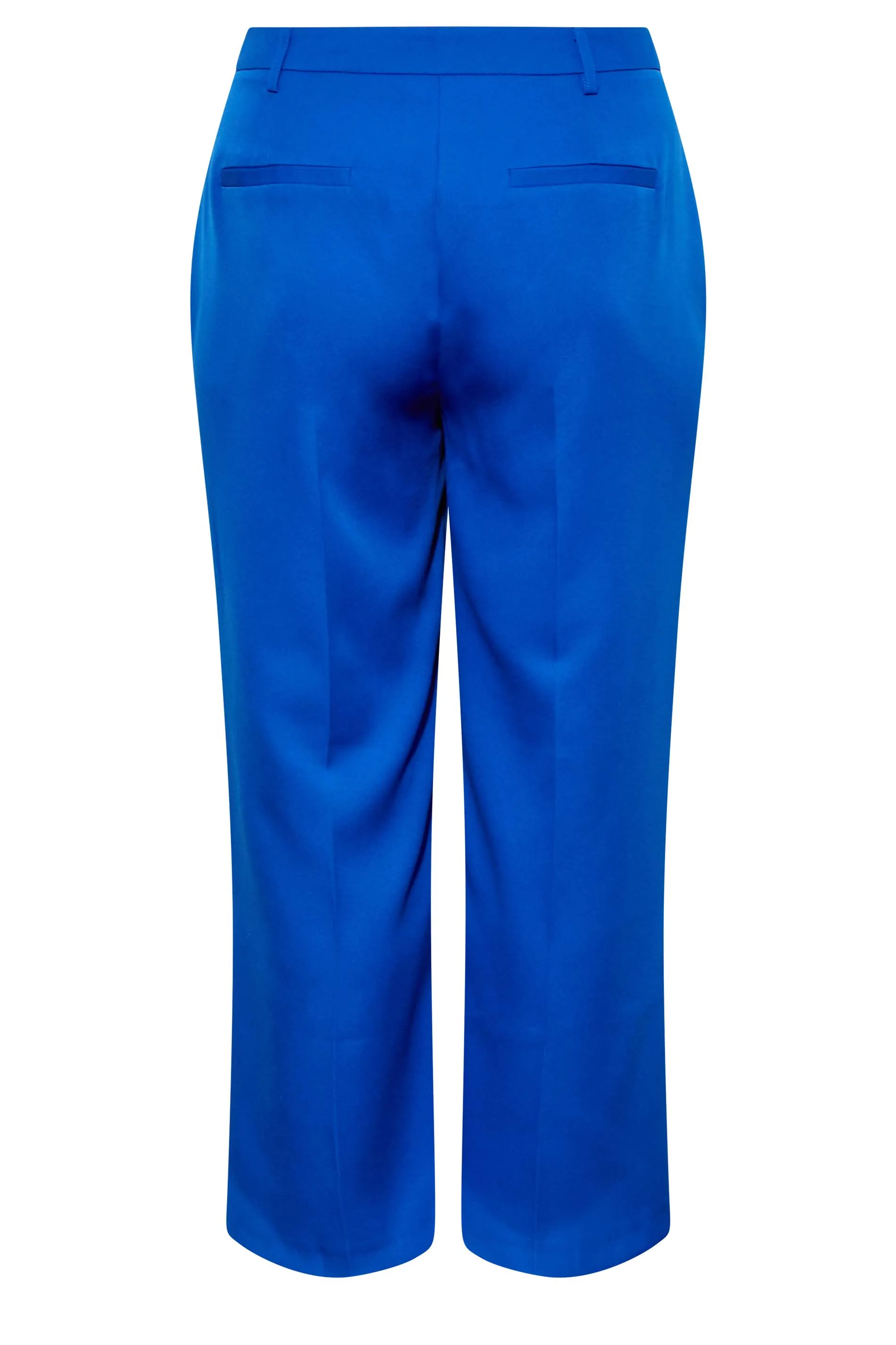 YOURS Curve Cobalt Blue Split Hem Flared Trousers