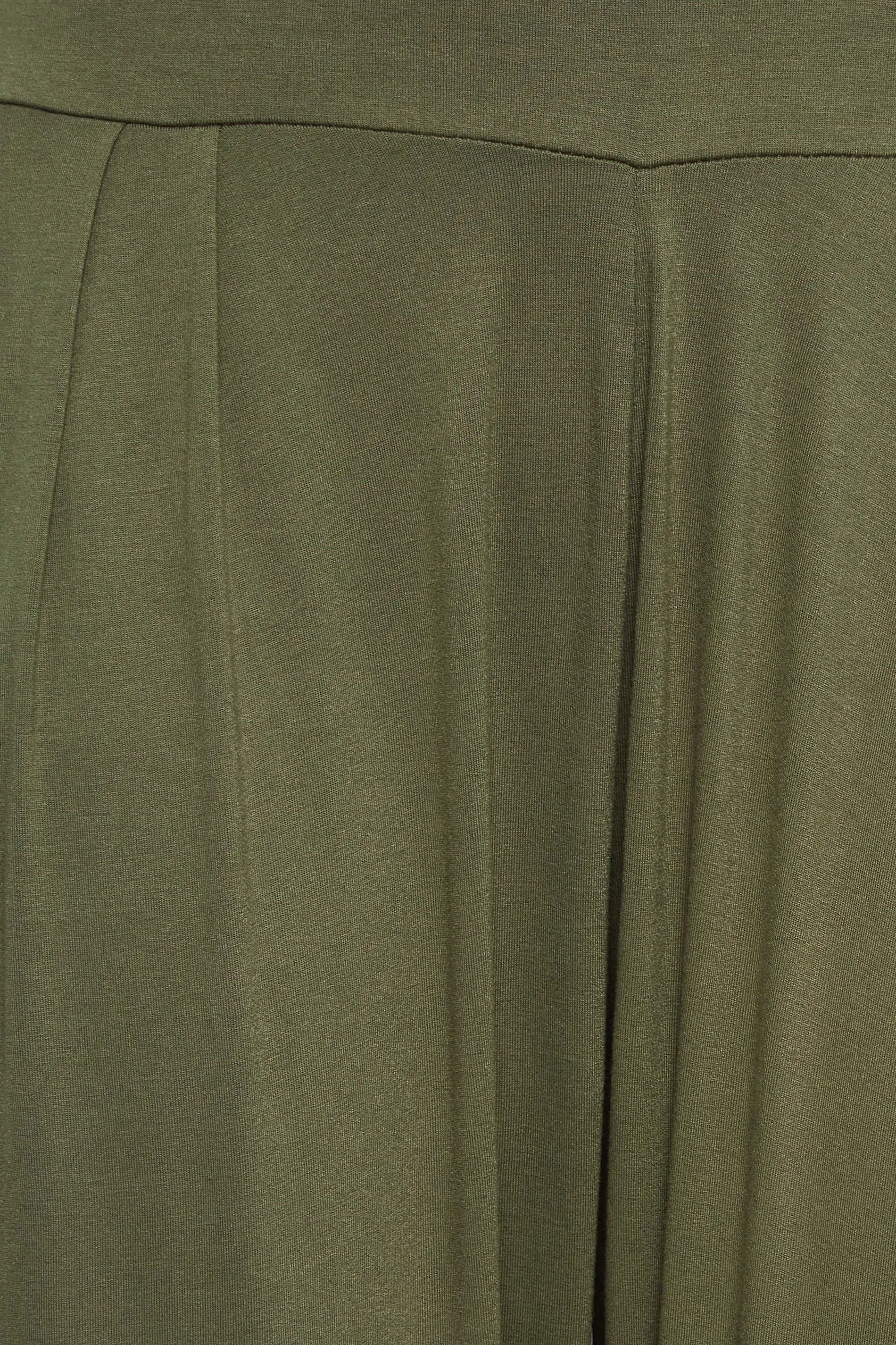 YOURS Curve Khaki Green Double Pleat Harem Trousers