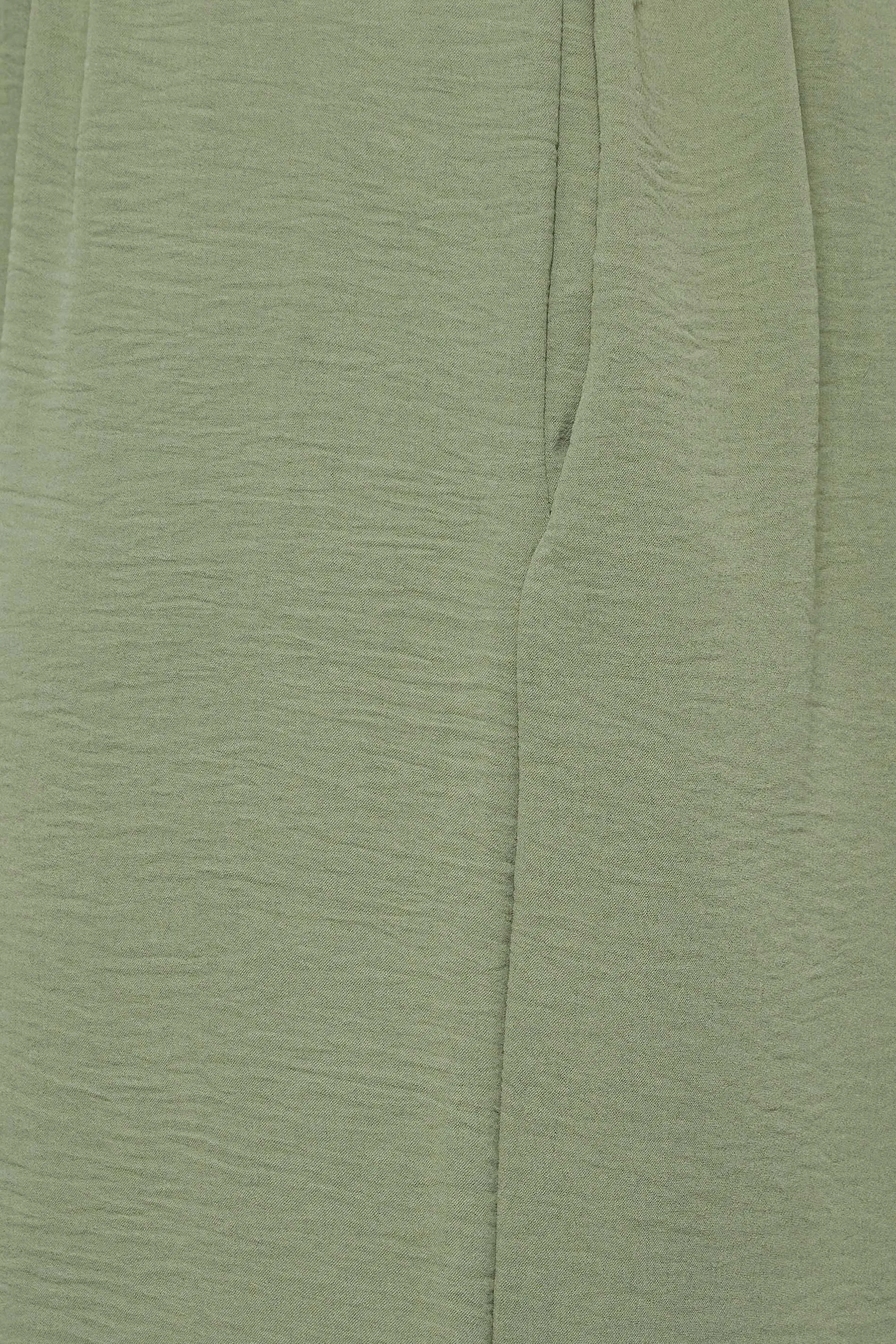 YOURS Curve Khaki Green Twill Wide Leg Trousers