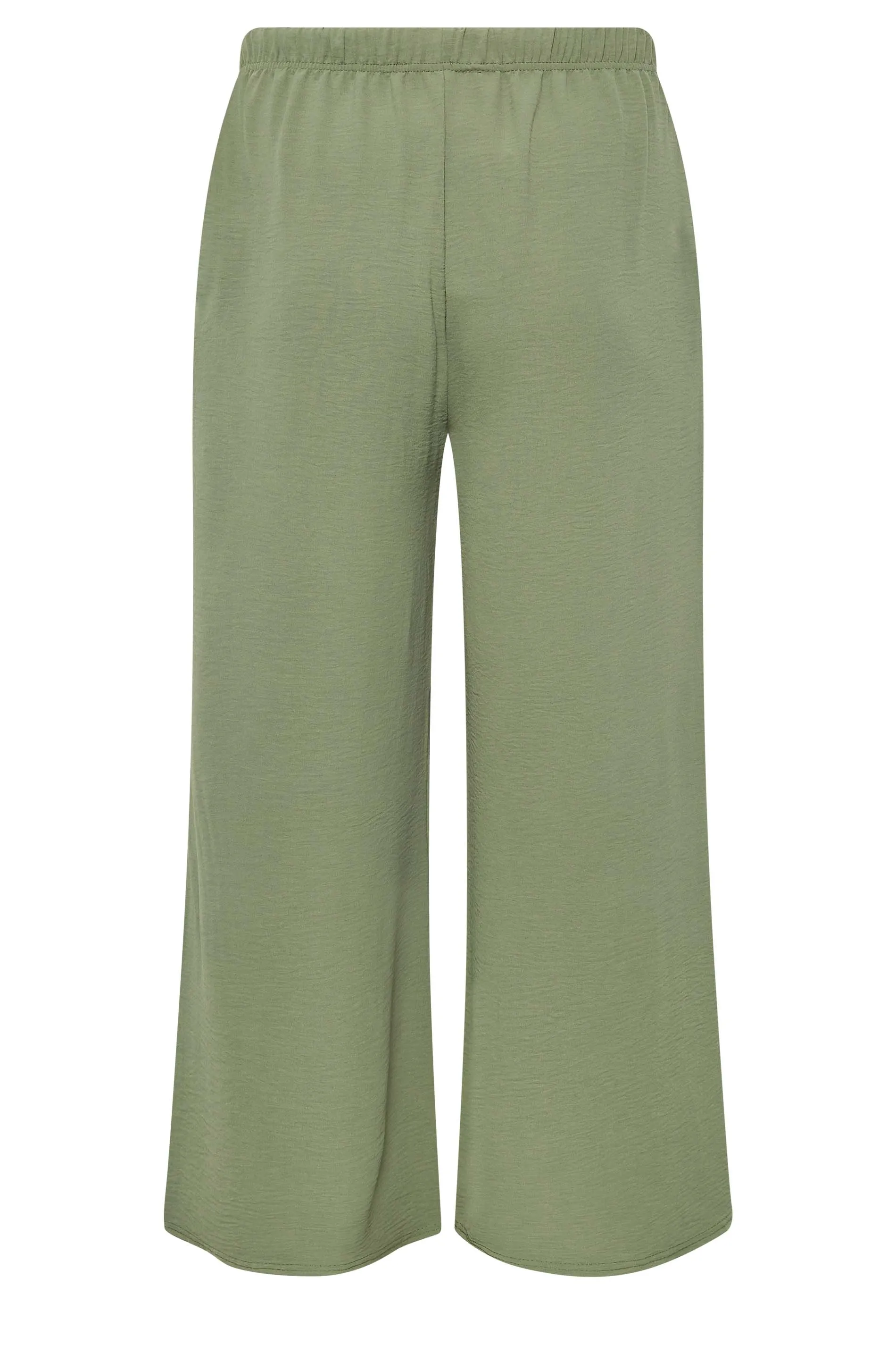 YOURS Curve Khaki Green Twill Wide Leg Trousers