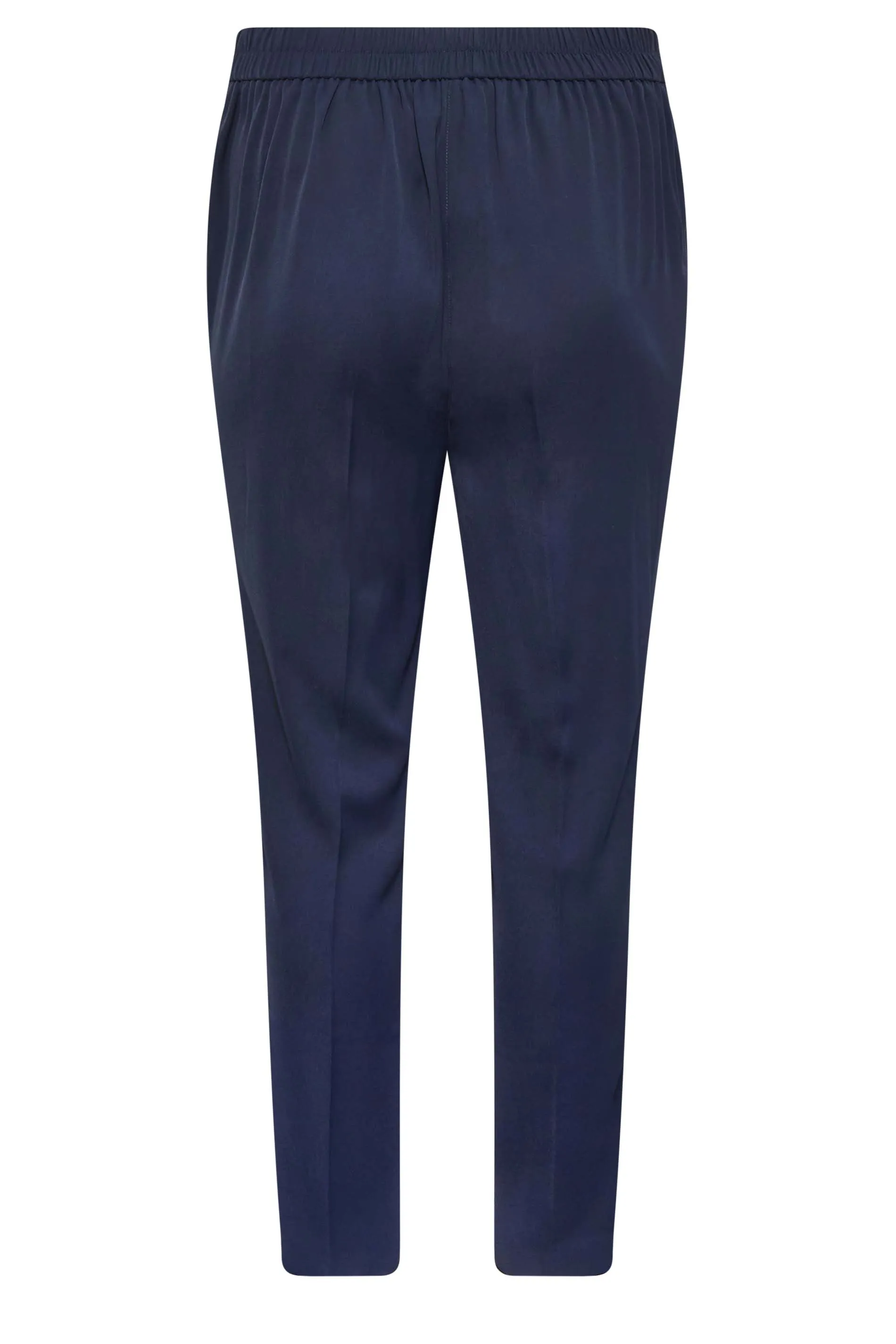 YOURS Curve Navy Blue Double Belted Tapered Trousers