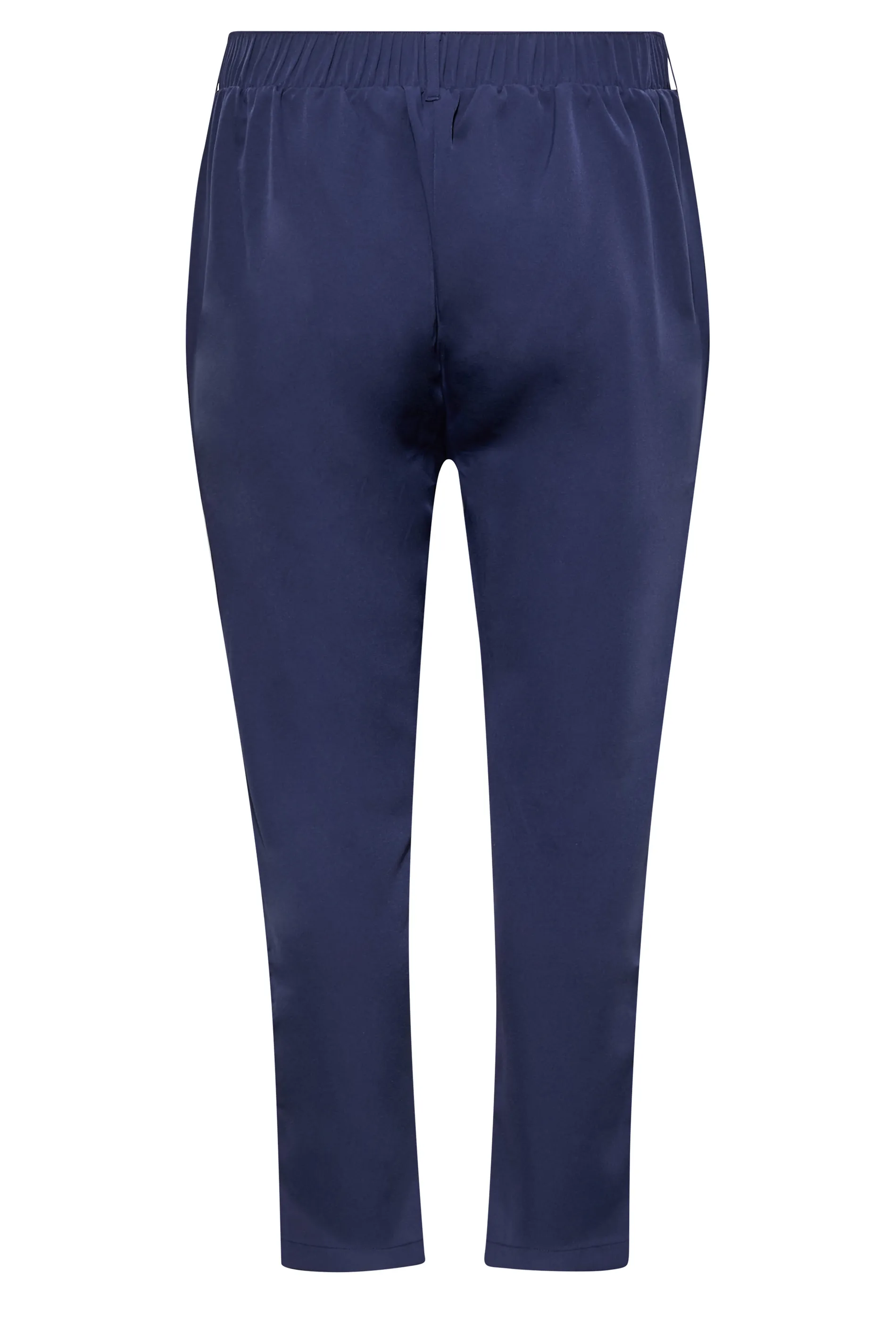 YOURS Curve Navy Blue High Waisted Tapered Trousers